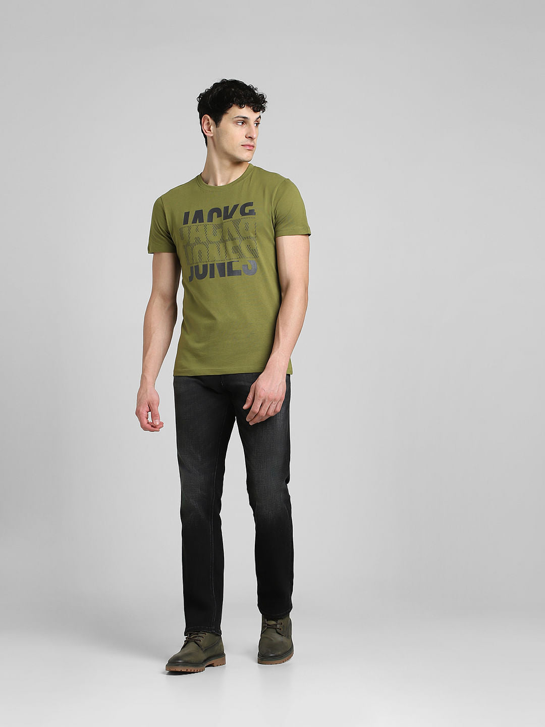 Green Graphic Print Crew Neck T-shirt