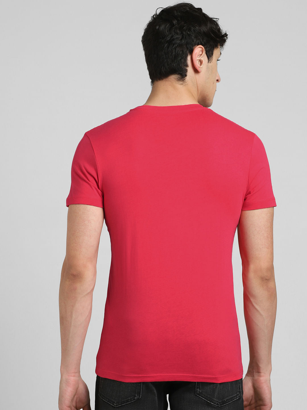 Pink Graphic Print Crew Neck T-shirt