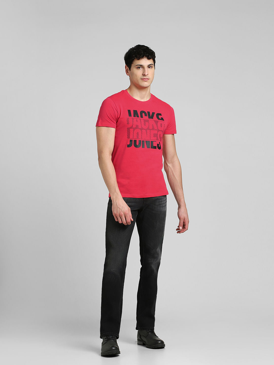 Pink Graphic Print Crew Neck T-shirt