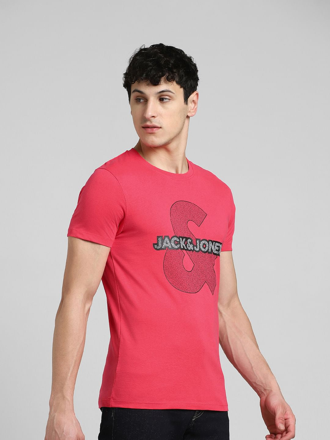 Pink Graphic Print Crew Neck T-shirt