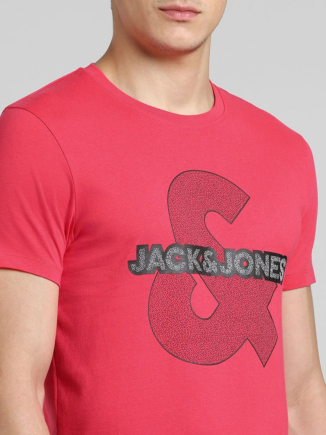 Pink Graphic Print Crew Neck T-shirt