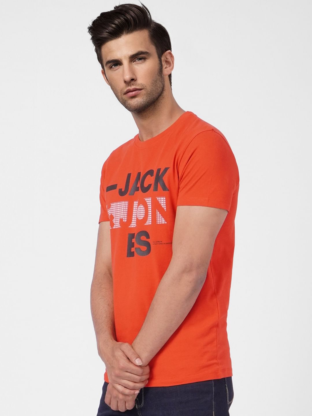 Red Graphic Print Crew Neck T-shirt