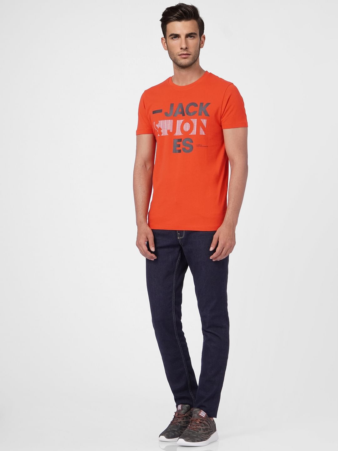 Red Graphic Print Crew Neck T-shirt