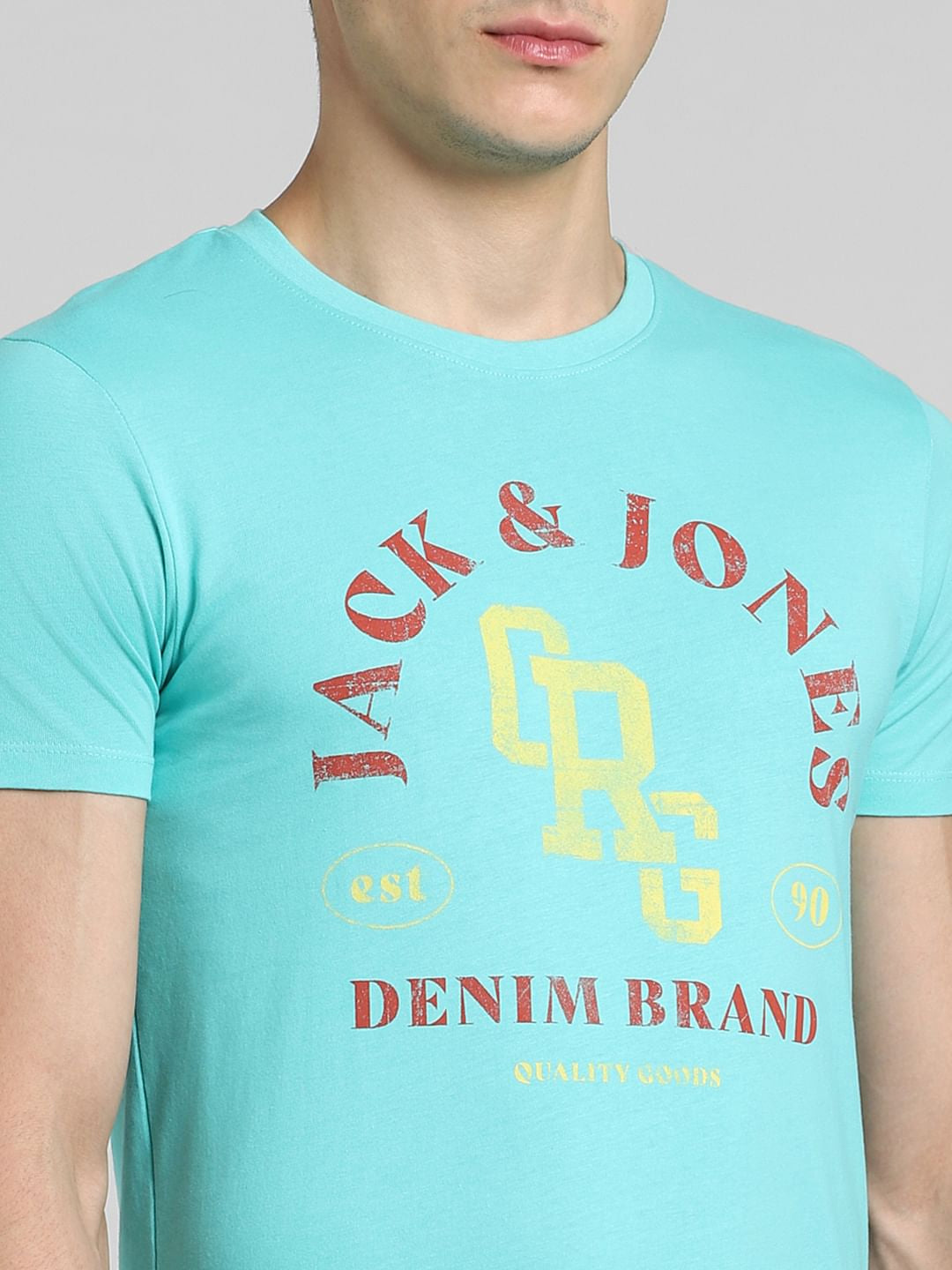 Turquoise Graphic Print Crew Neck T-shirt