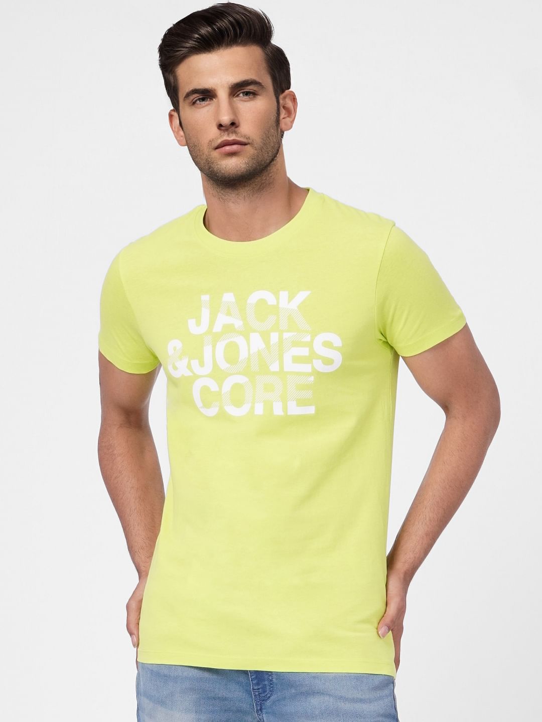 Yellow Graphic Print Crew Neck T-shirt