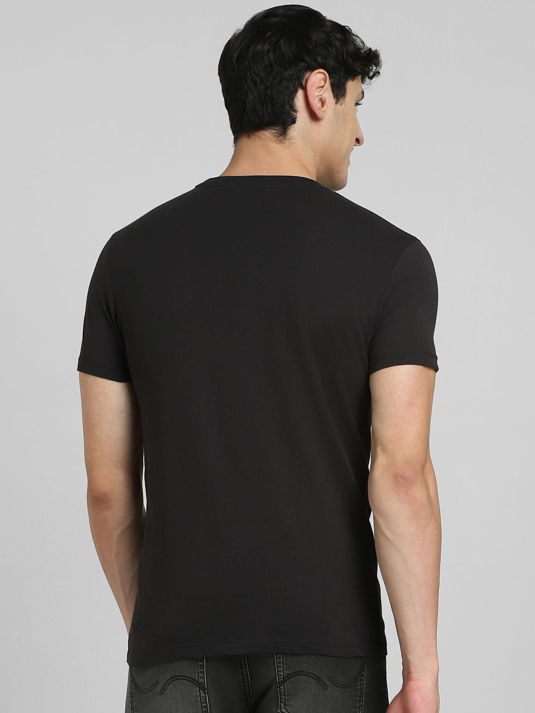 Black Graphic Print Crew Neck T-shirt