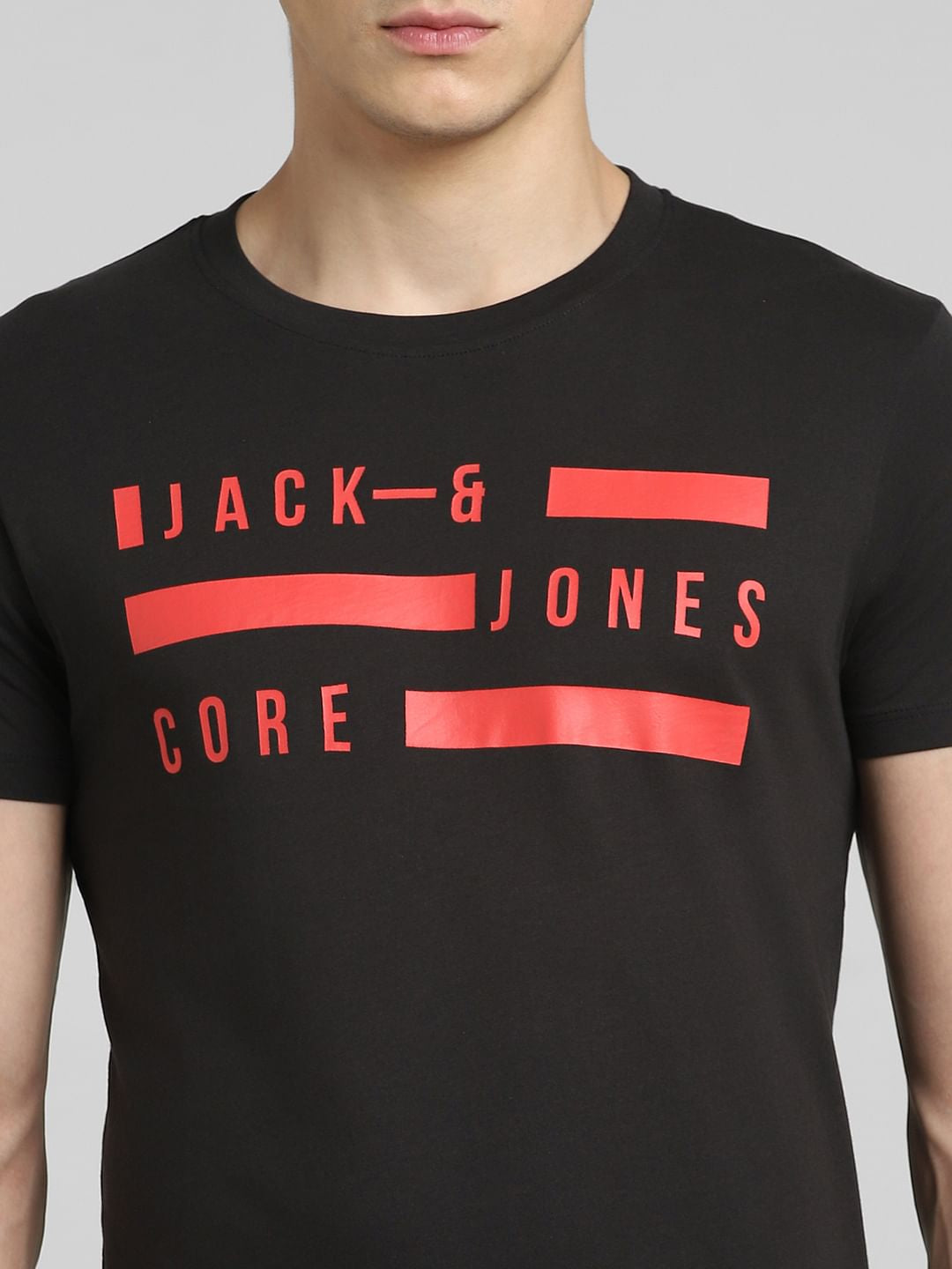 Black Graphic Print Crew Neck T-shirt