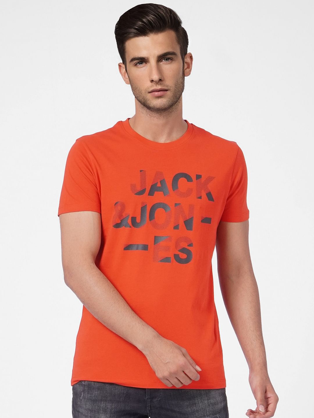 Red Graphic Print Crew Neck T-shirt