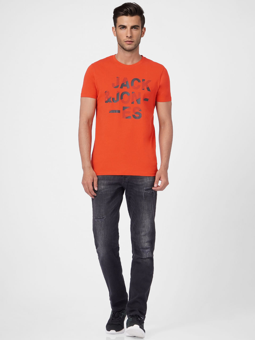Red Graphic Print Crew Neck T-shirt