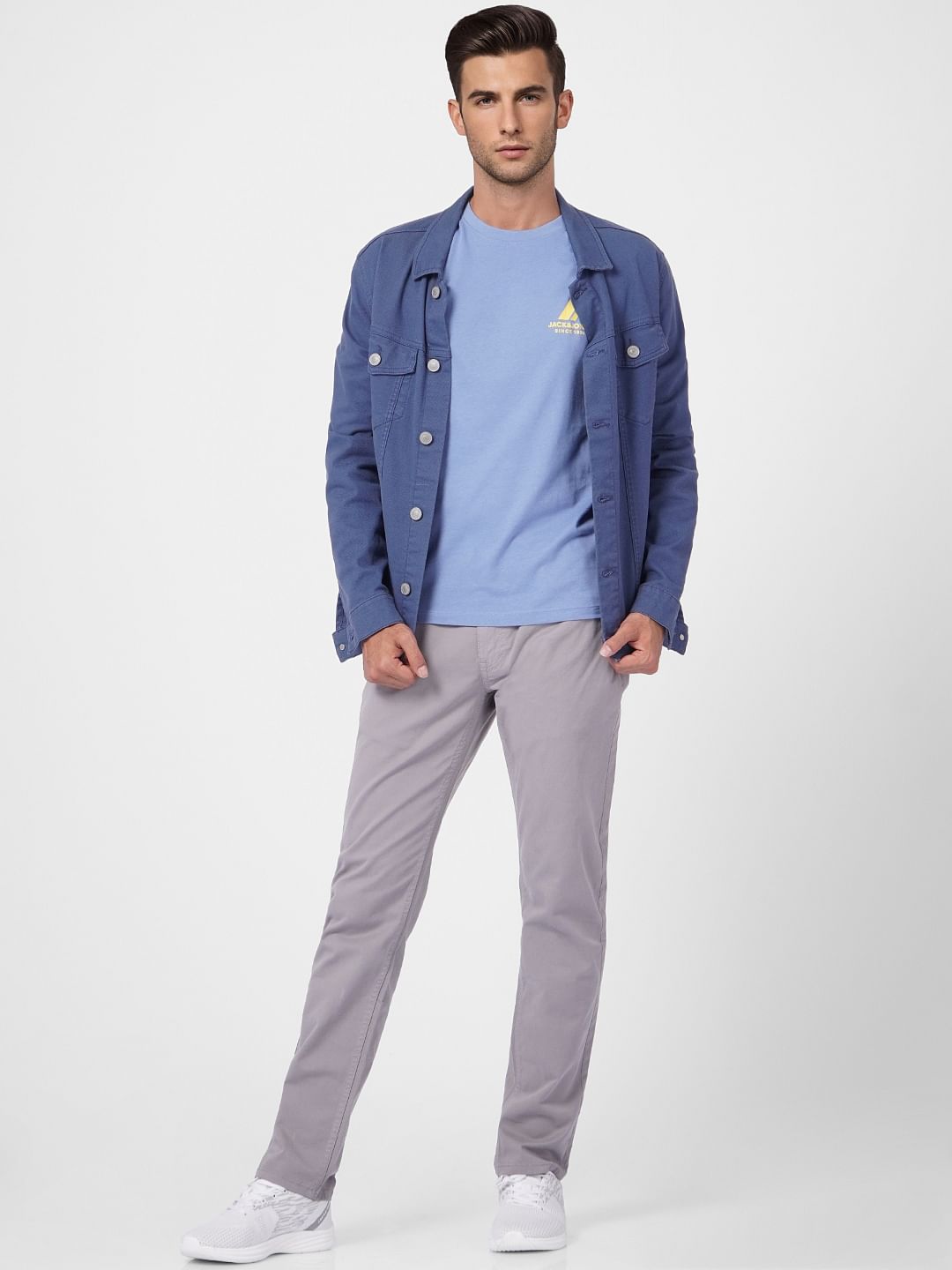 Blue Crew Neck T-shirt - S