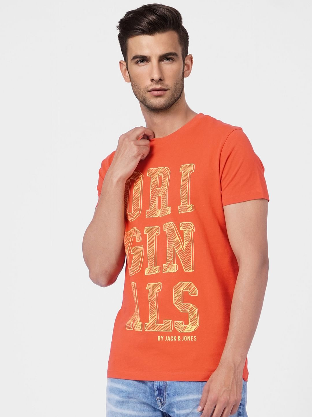 Red Graphic Print Crew Neck T-shirt