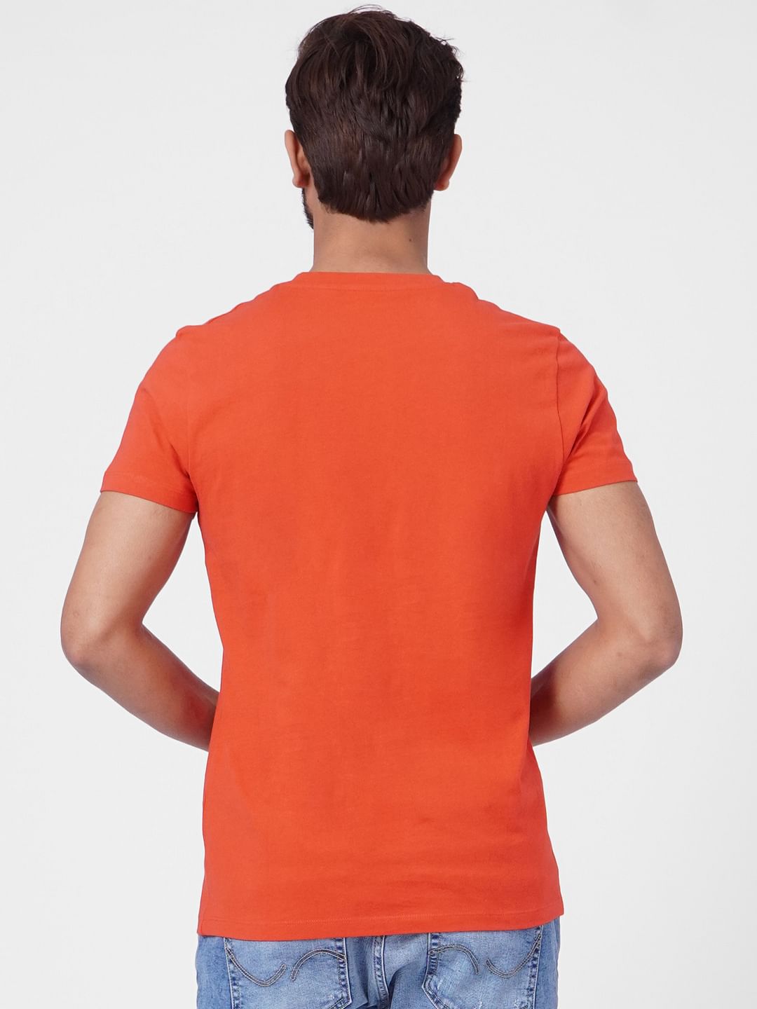 Red Graphic Print Crew Neck T-shirt