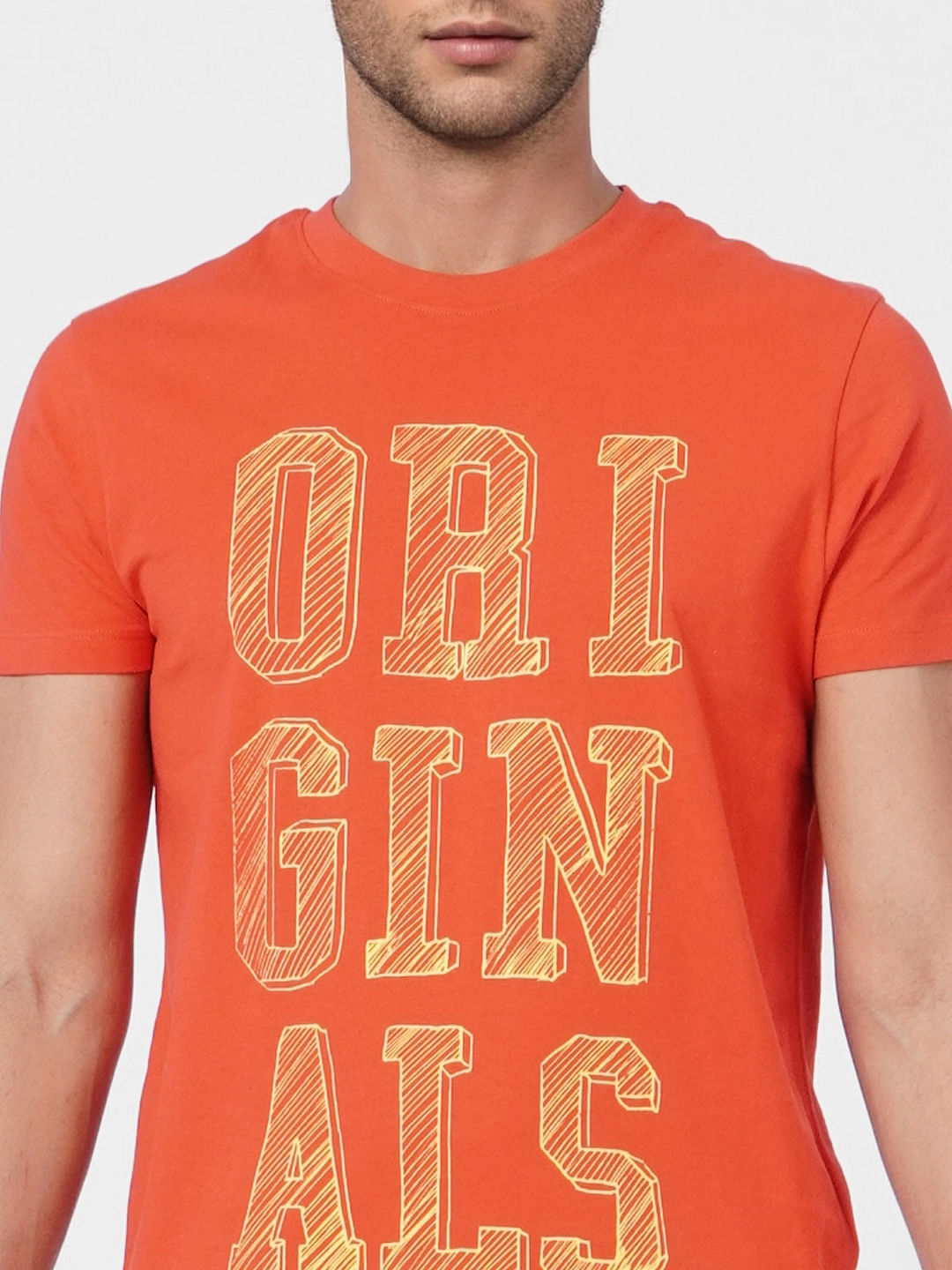 Red Graphic Print Crew Neck T-shirt