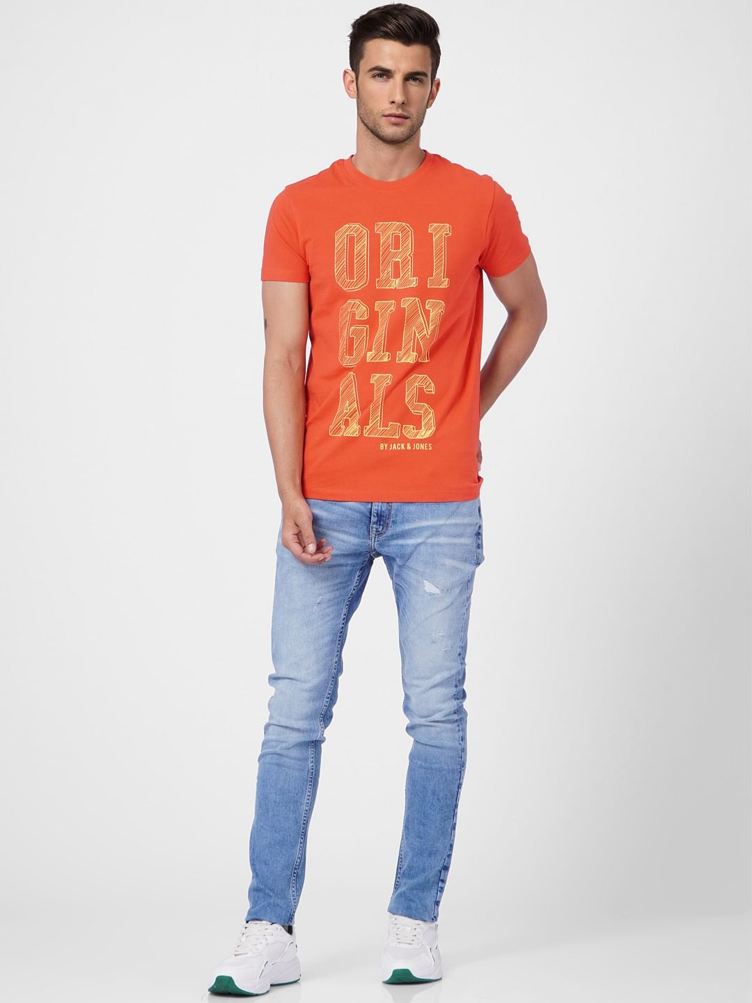 Red Graphic Print Crew Neck T-shirt