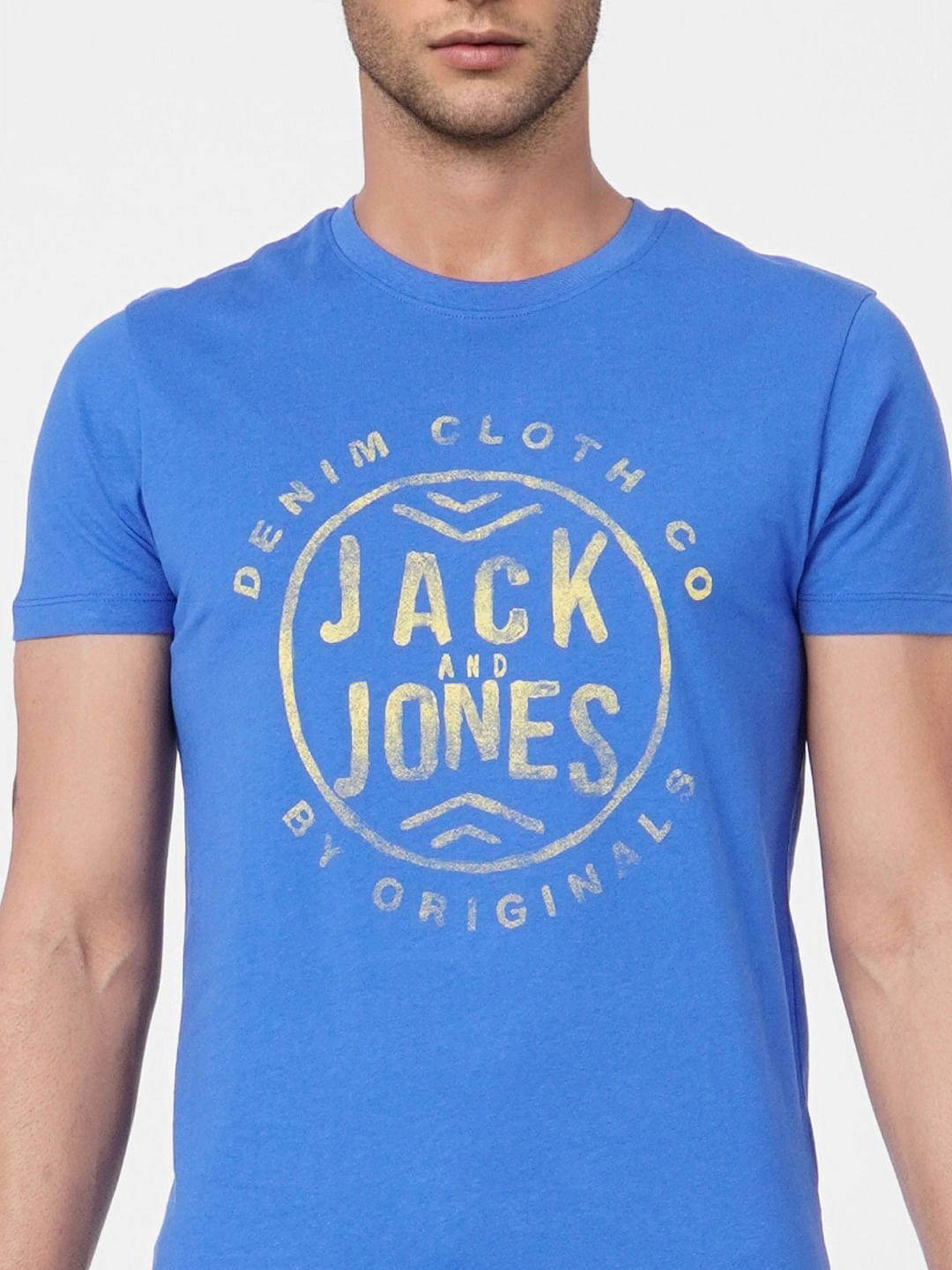 Blue Graphic Print Crew Neck T-shirt