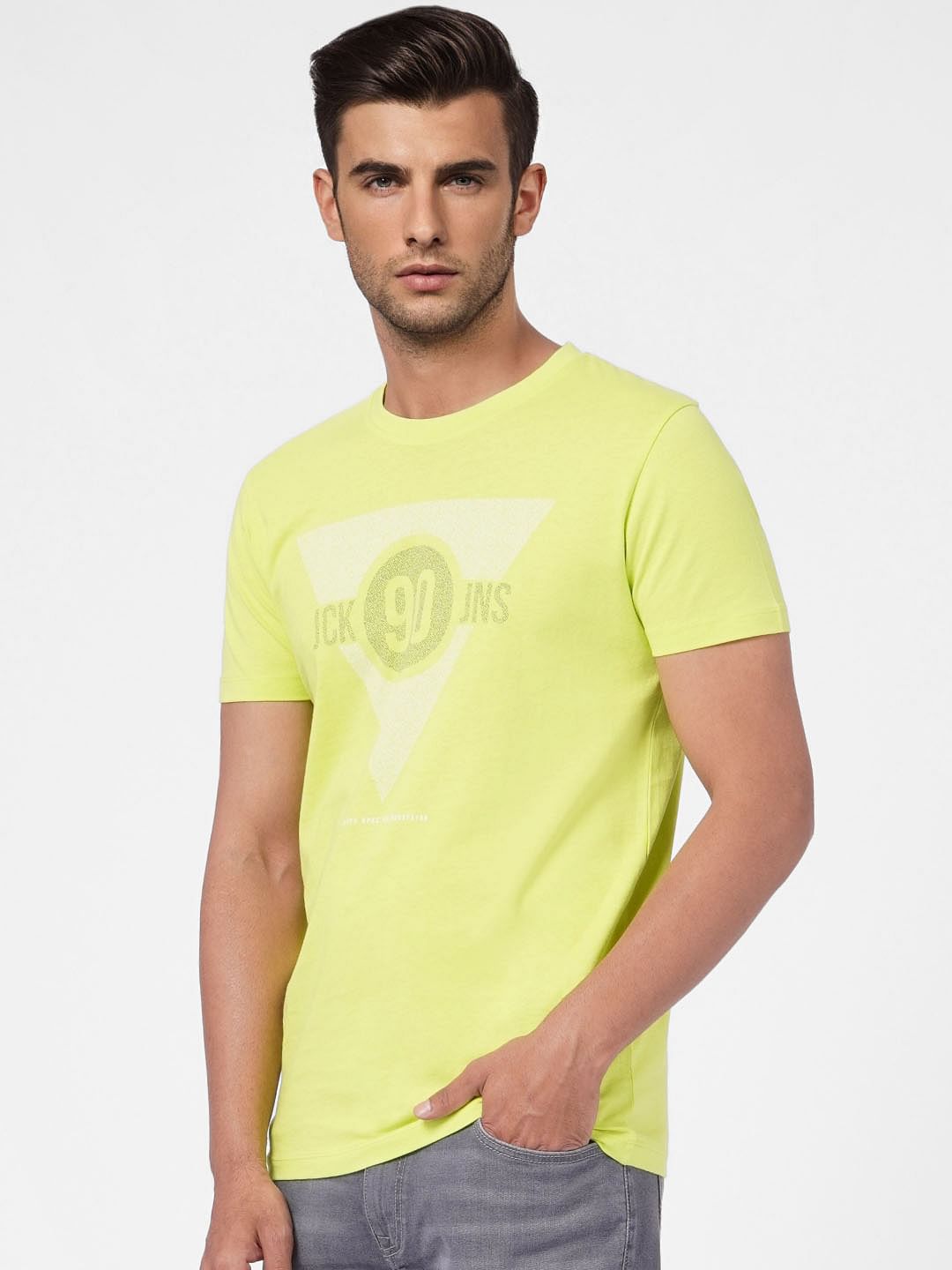 Lime Green Green Graphic Print T-shirt