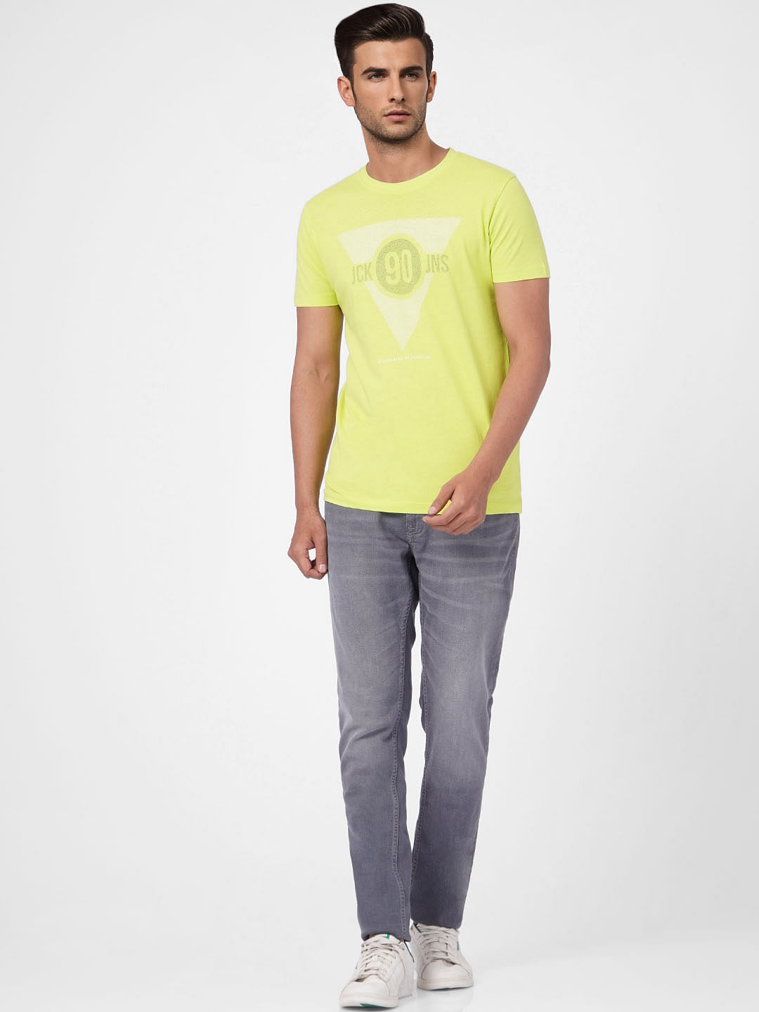 Lime Green Green Graphic Print T-shirt