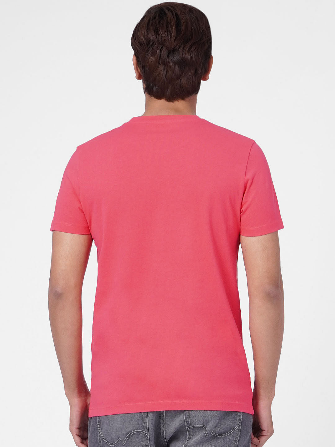 Pink Graphic Print Crew Neck T-shirt