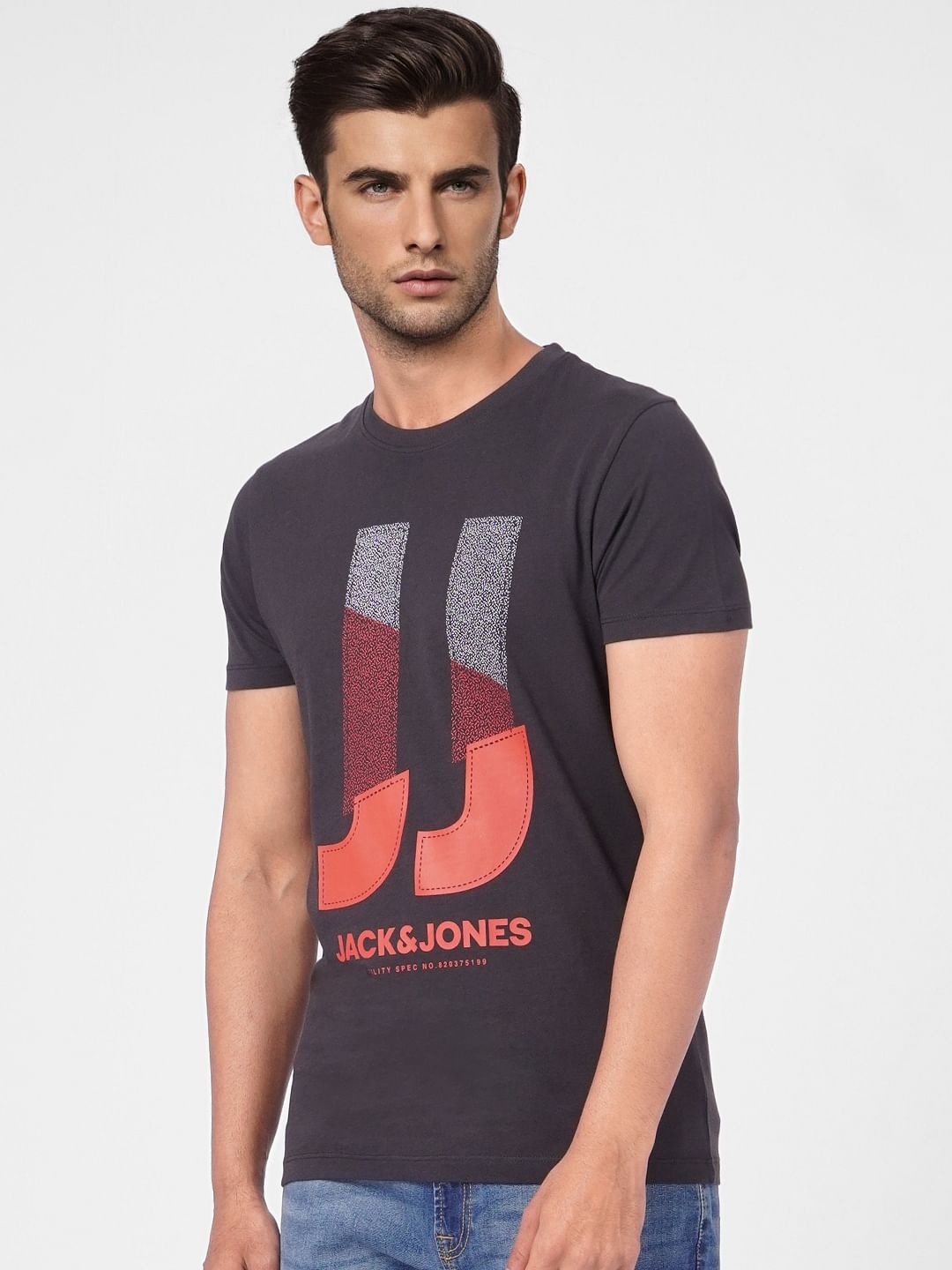 Black Graphic Print Crew Neck T-shirt