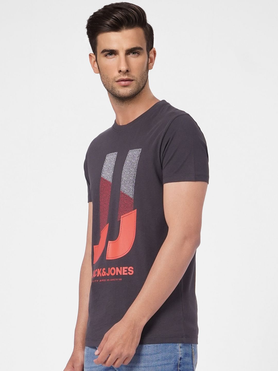 Black Graphic Print Crew Neck T-shirt