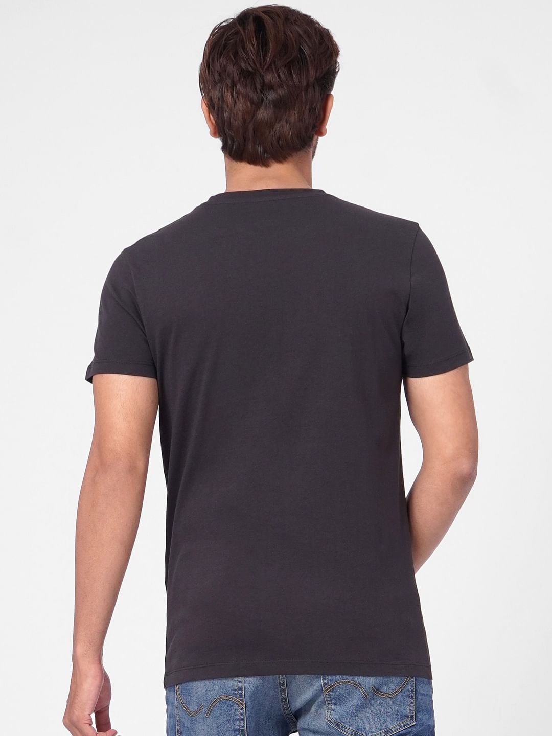 Black Graphic Print Crew Neck T-shirt