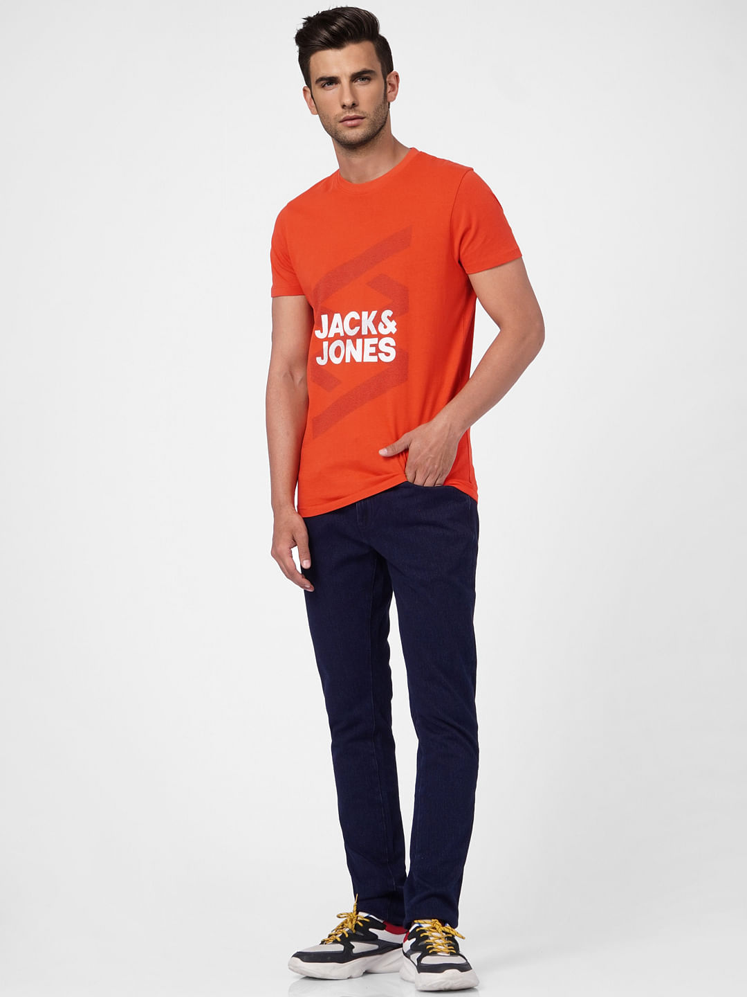 Red Graphic Print Crew Neck T-shirt