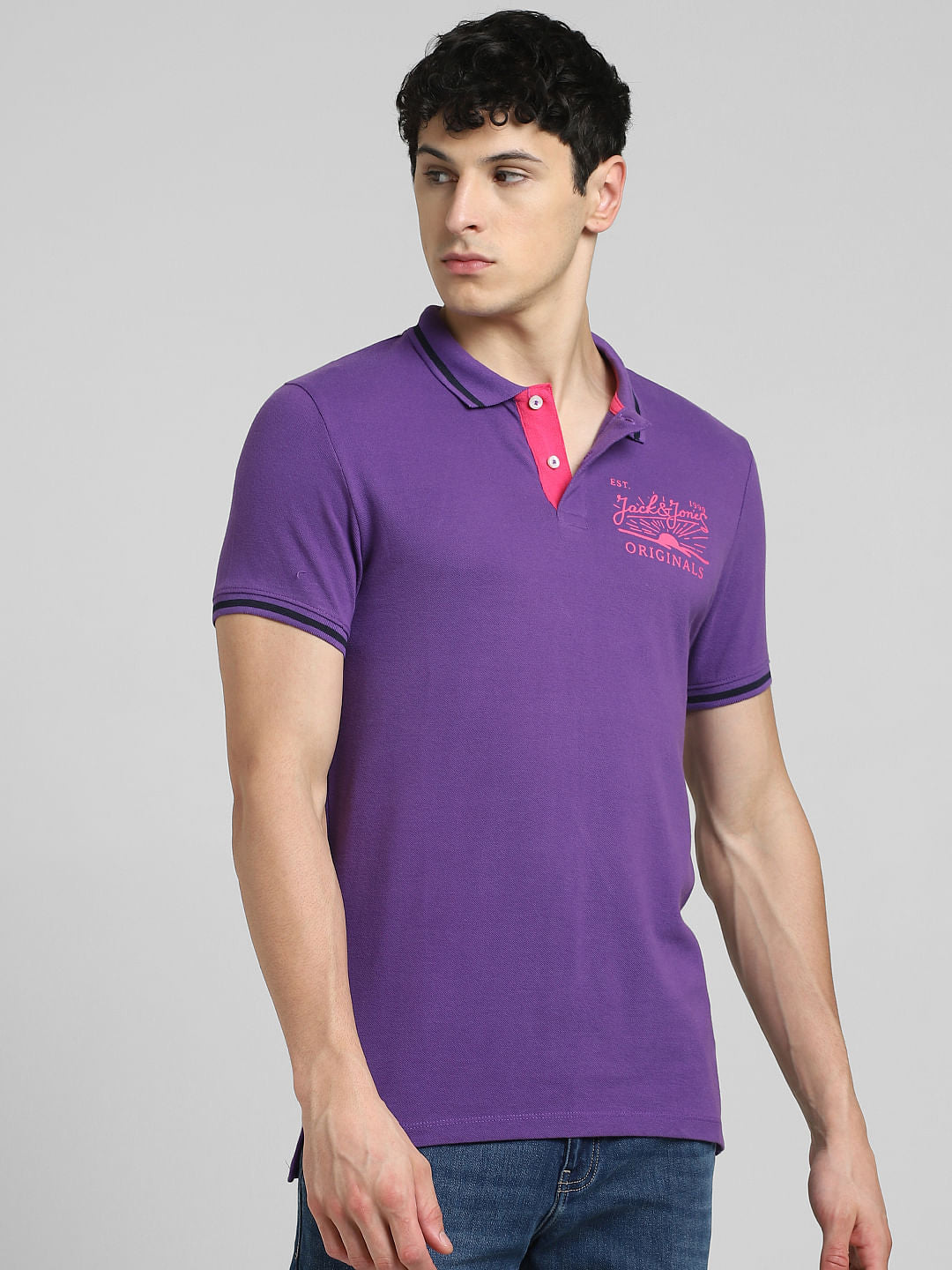 Purple Polo Neck T-shirt