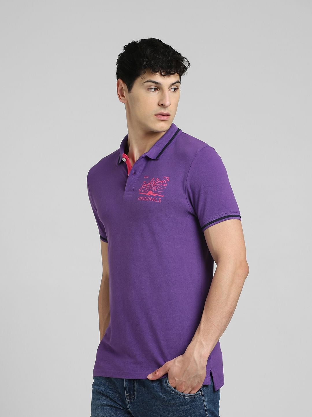Purple Polo Neck T-shirt
