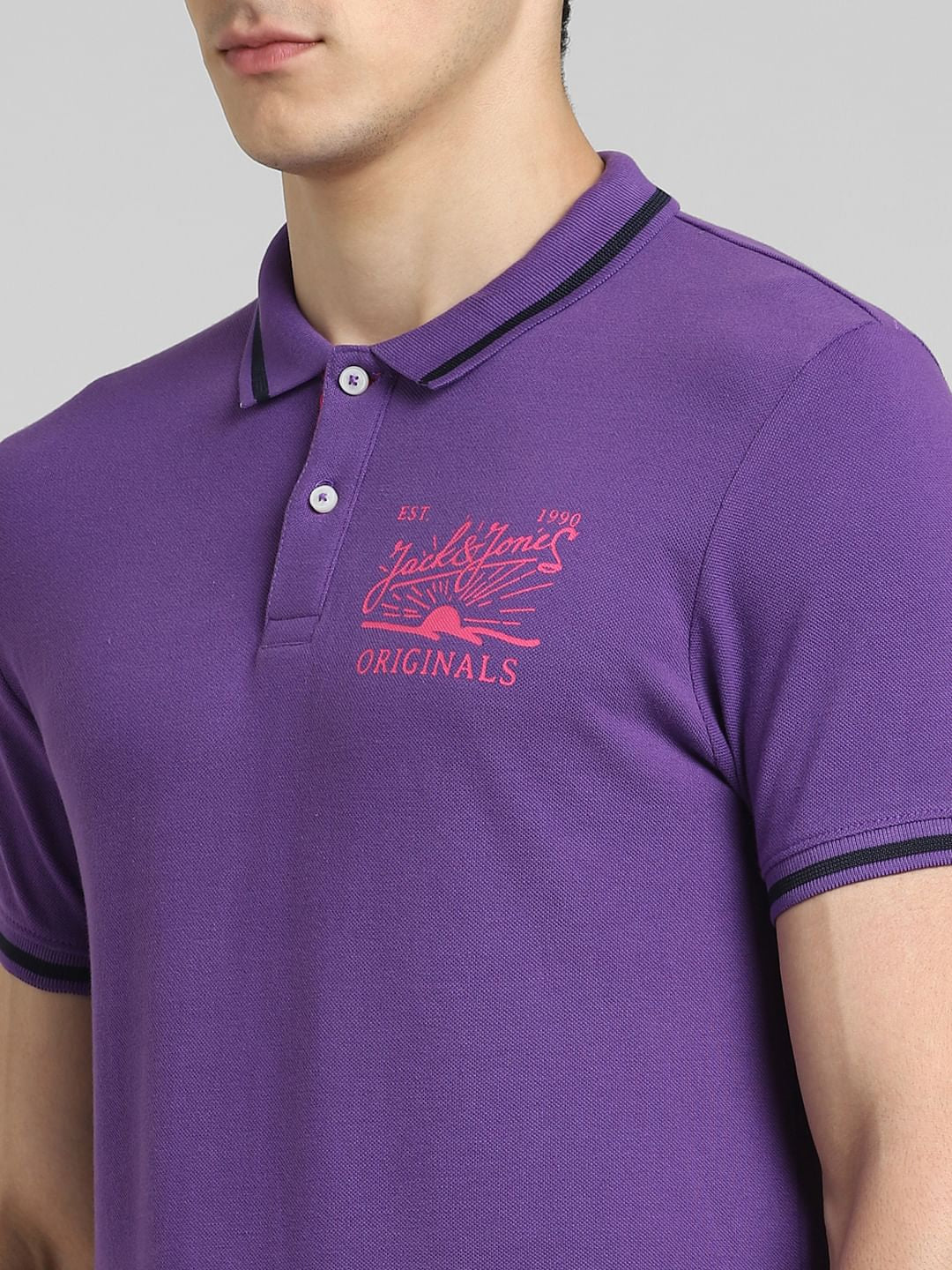 Purple Polo Neck T-shirt