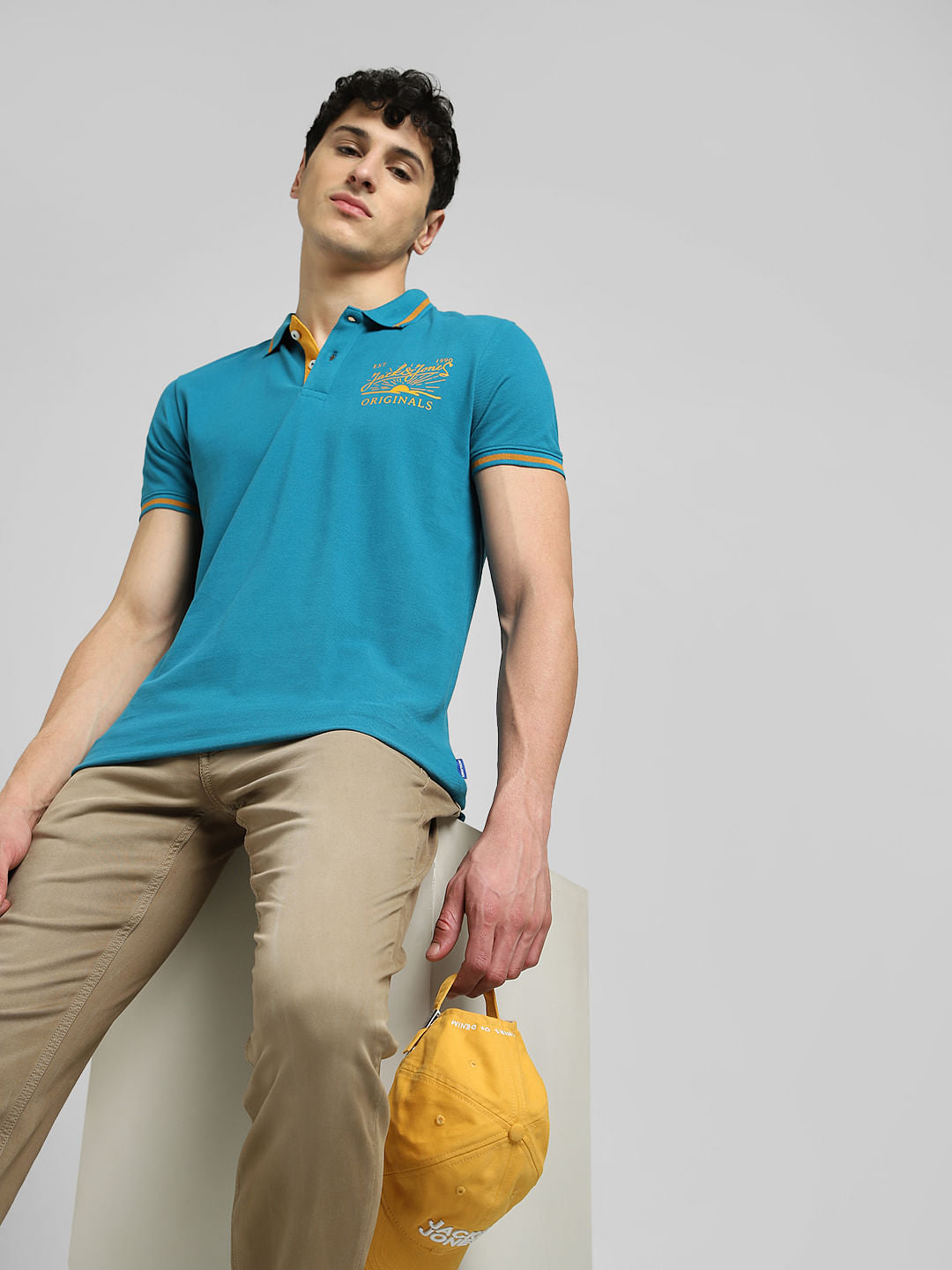 Blue Polo Neck T-shirt - S