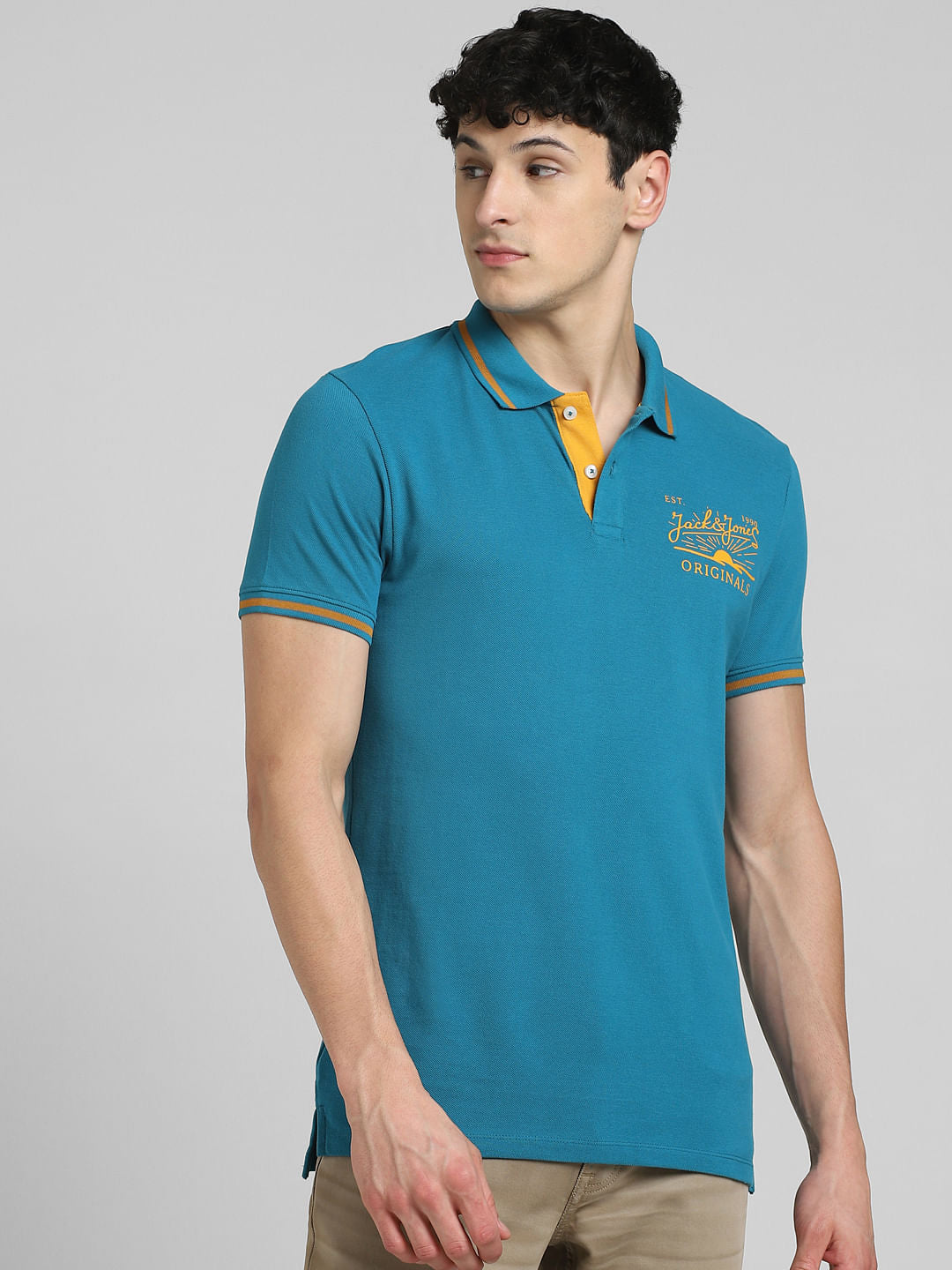 Blue Polo Neck T-shirt