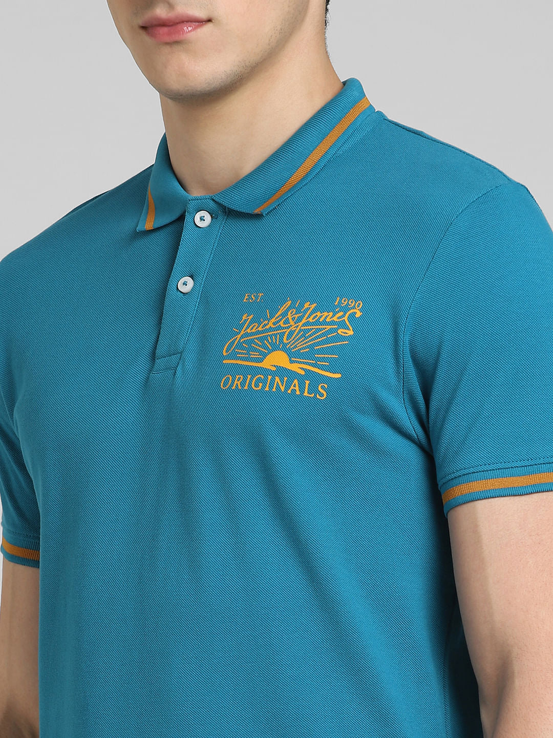 Blue Polo Neck T-shirt