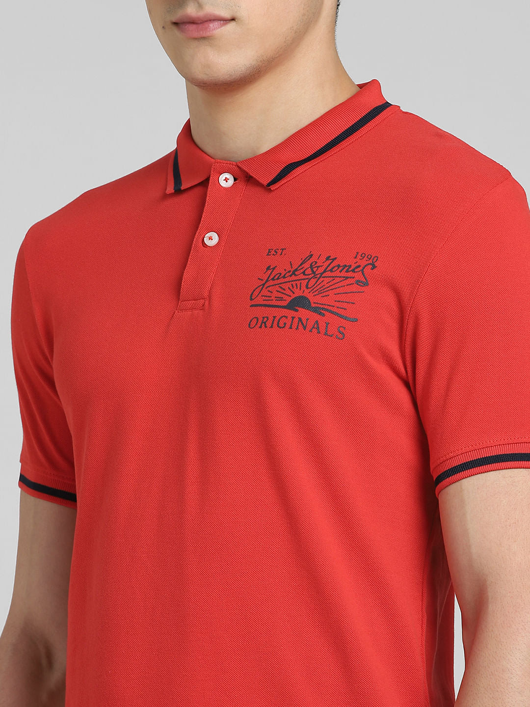 Red Polo Neck T-shirt