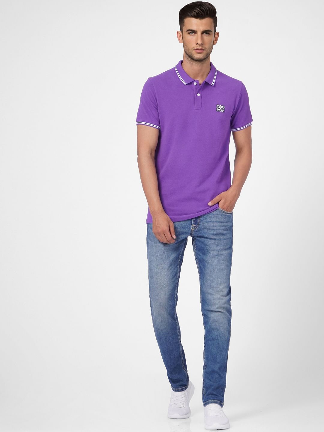Purple Polo Neck T-shirt