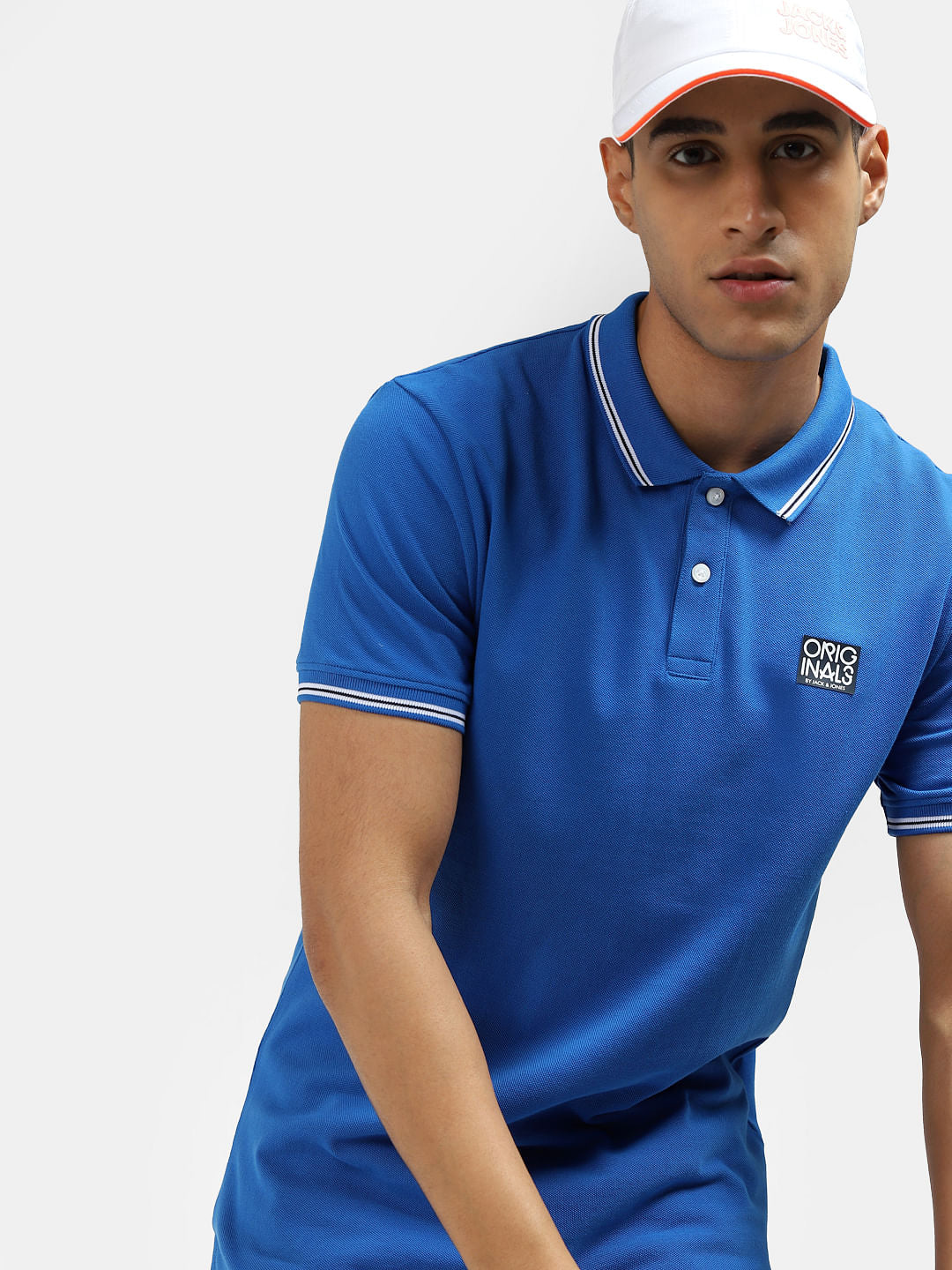 Blue Polo Neck T-shirt - S