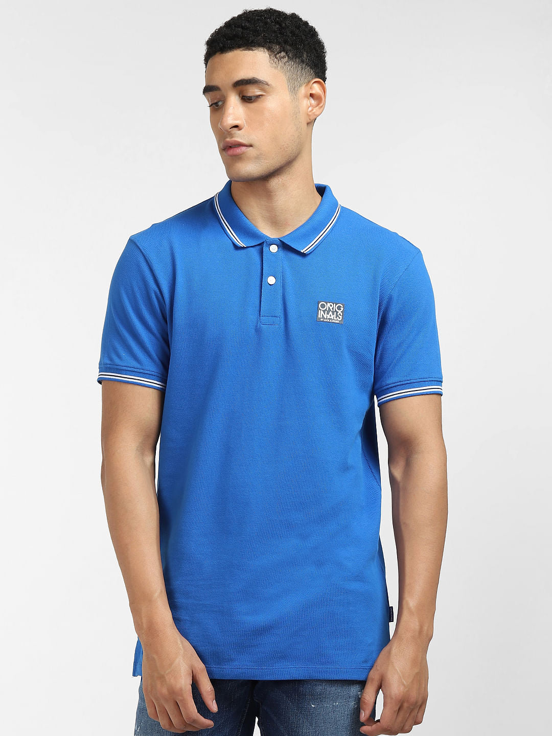 Blue Polo Neck T-shirt