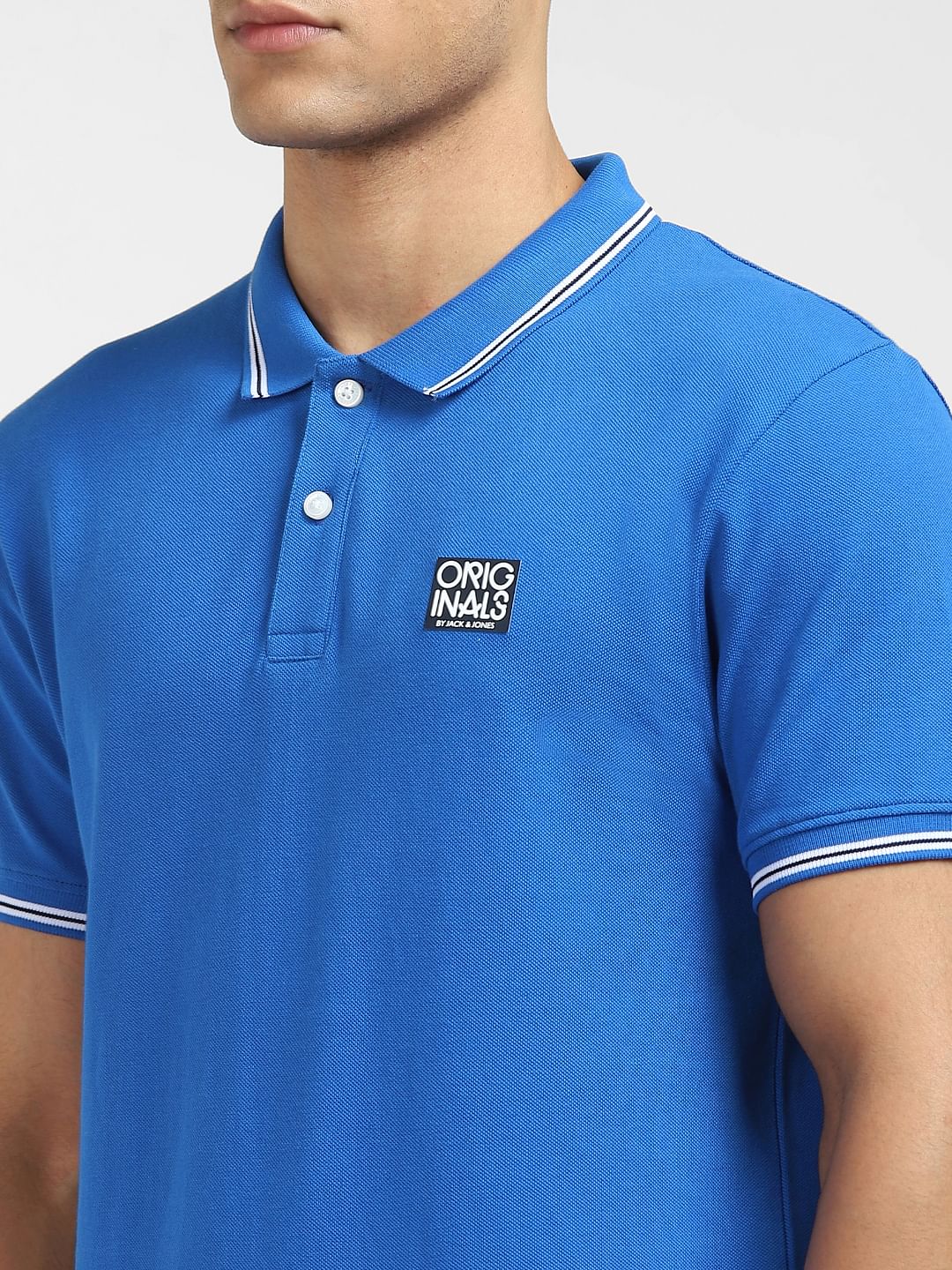 Blue Polo Neck T-shirt