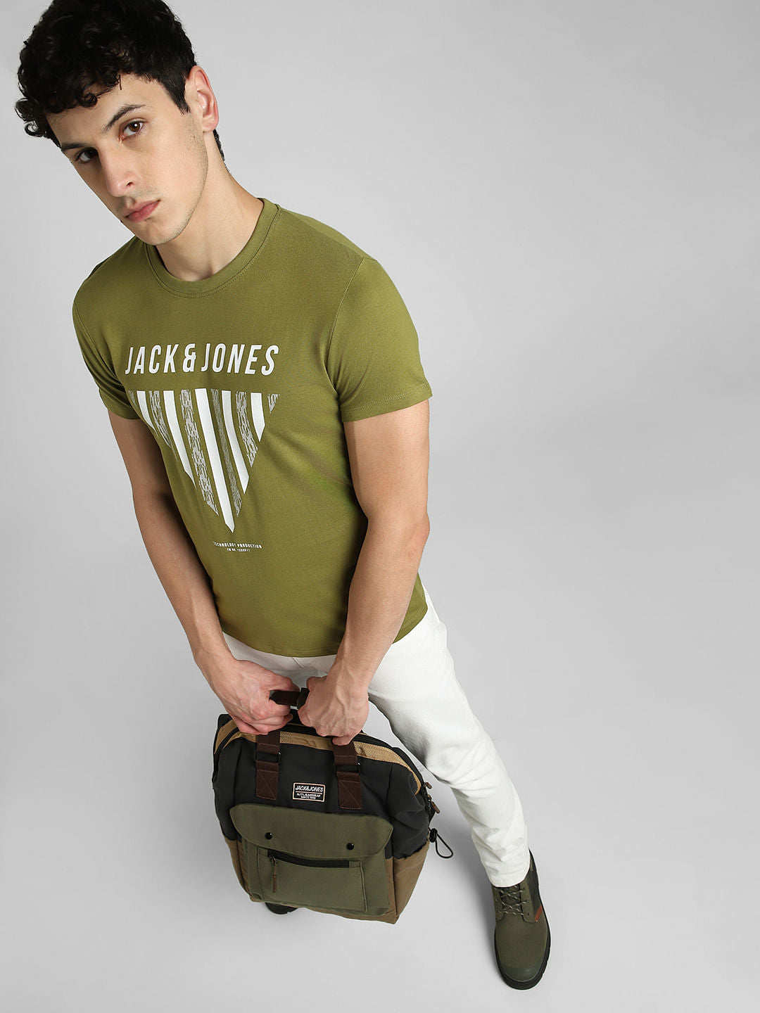 Green Graphic Print Crew Neck T-shirt - S