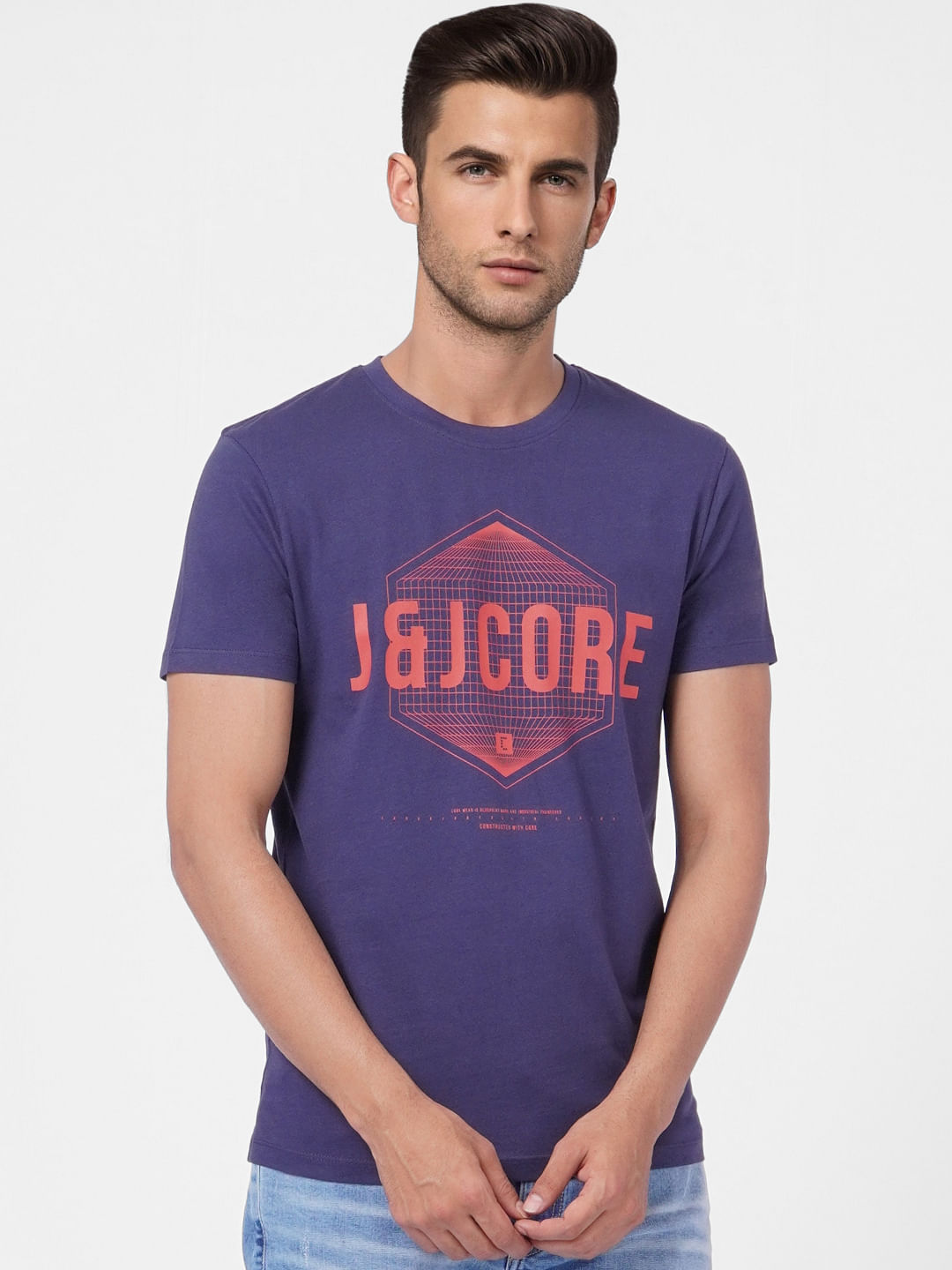 Blue Graphic Crew Neck T-shirt