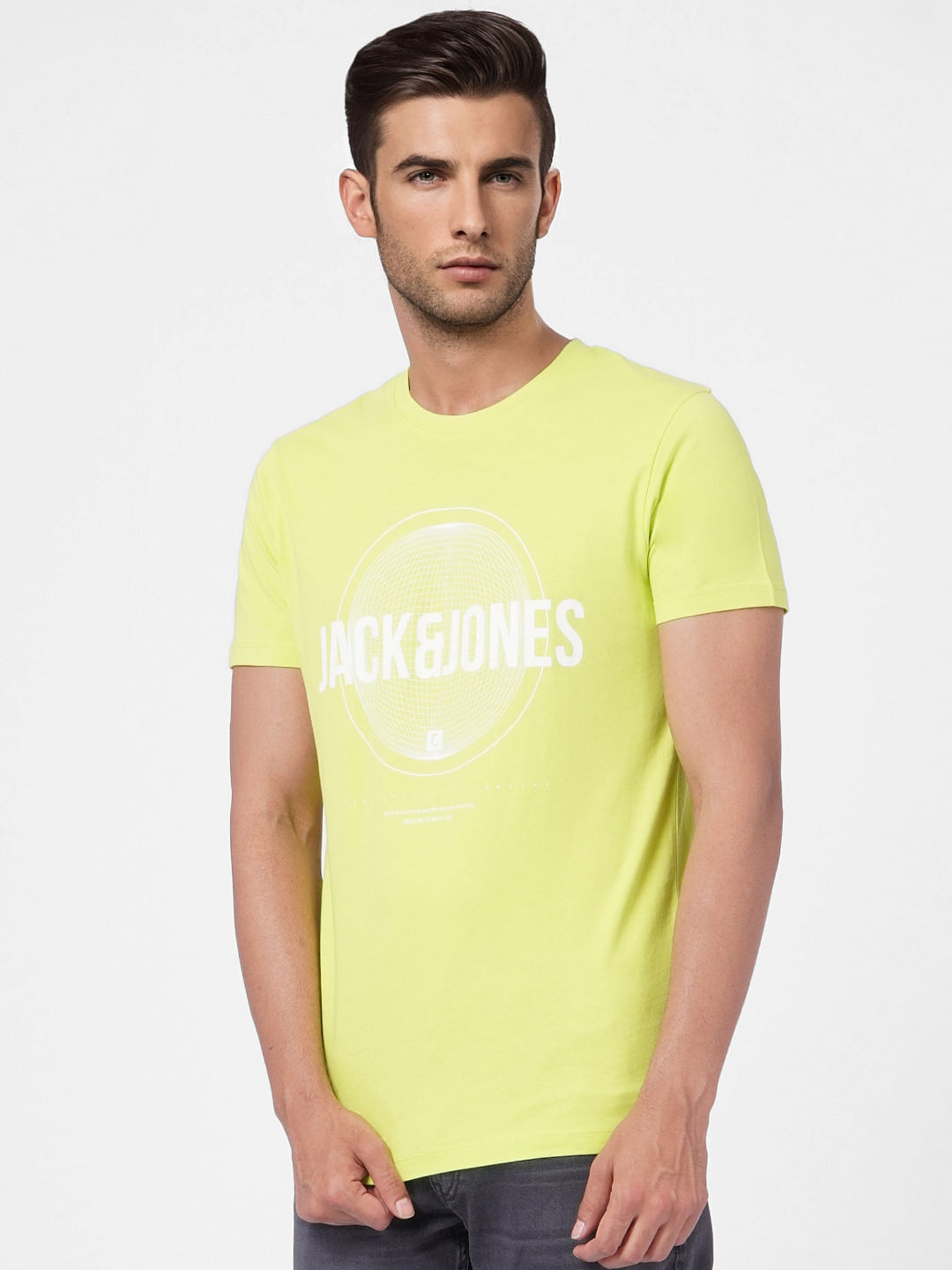 Yellow Graphic Crew Neck T-shirt