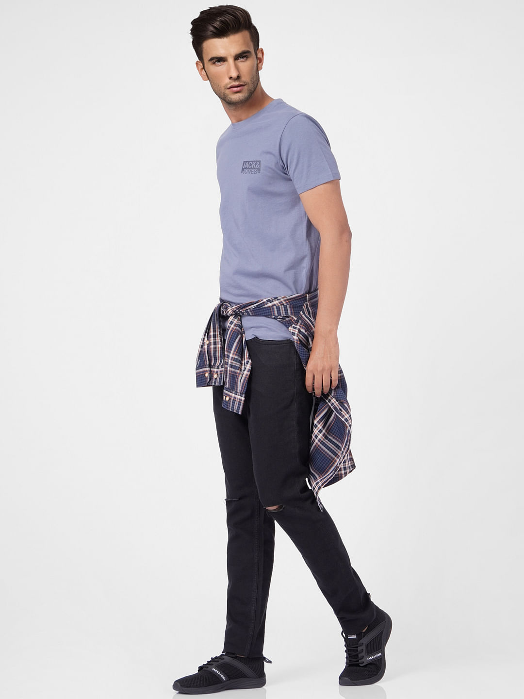 Faded Blue Crew Neck T-shirt - S