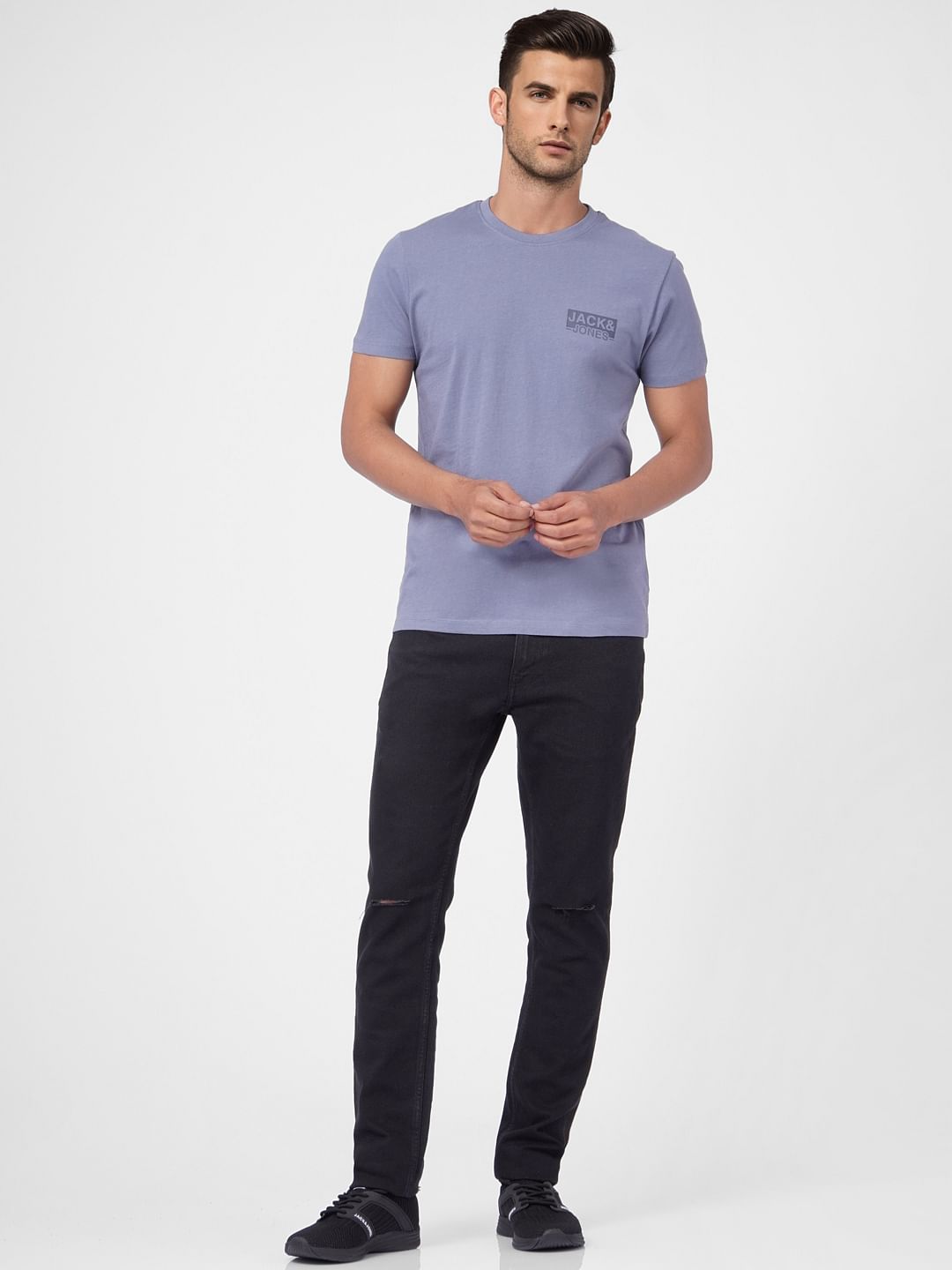 Faded Blue Crew Neck T-shirt