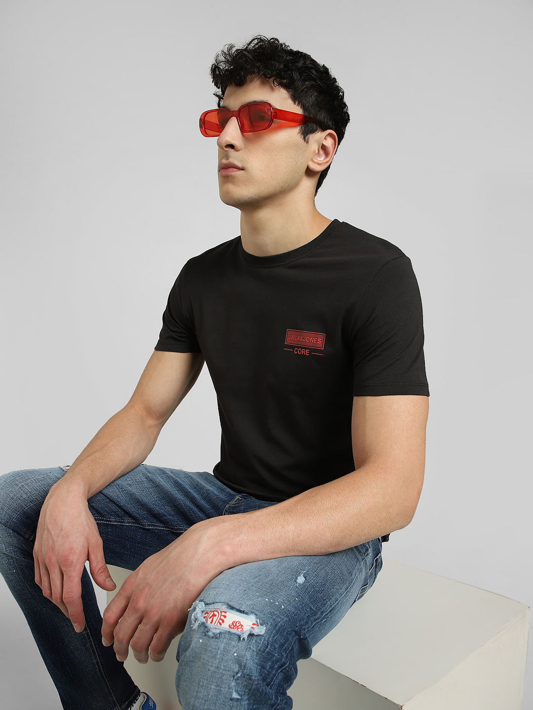 Black Crew Neck T-shirt - S