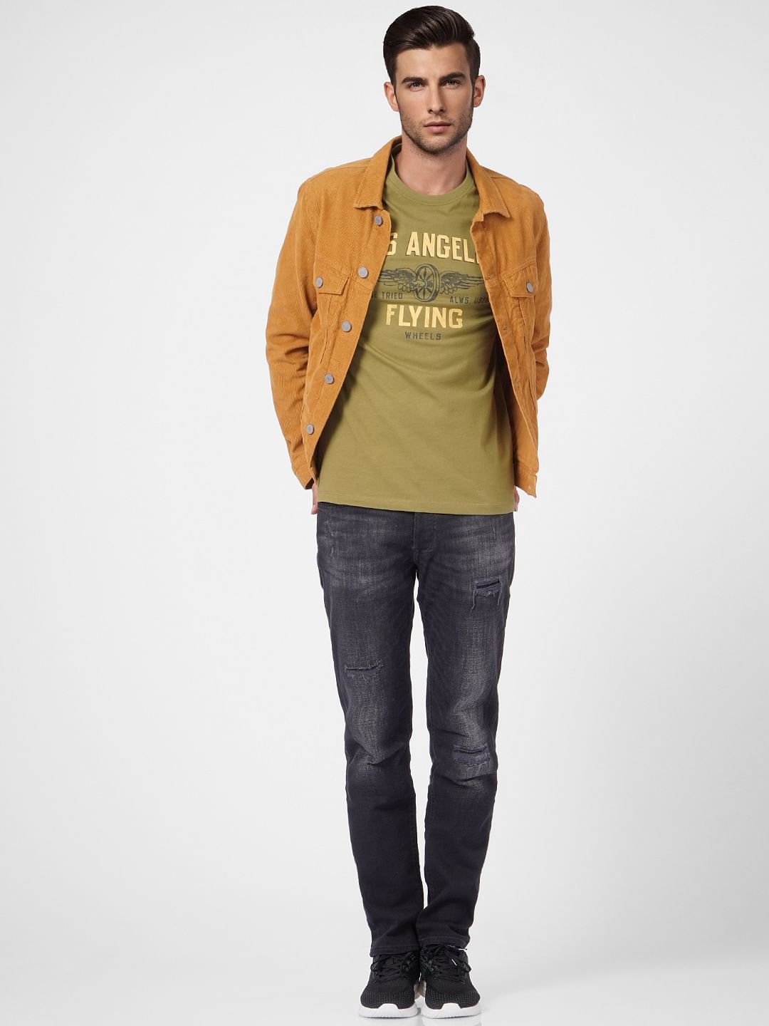 Green Graphic Print Crew Neck T-shirt - S