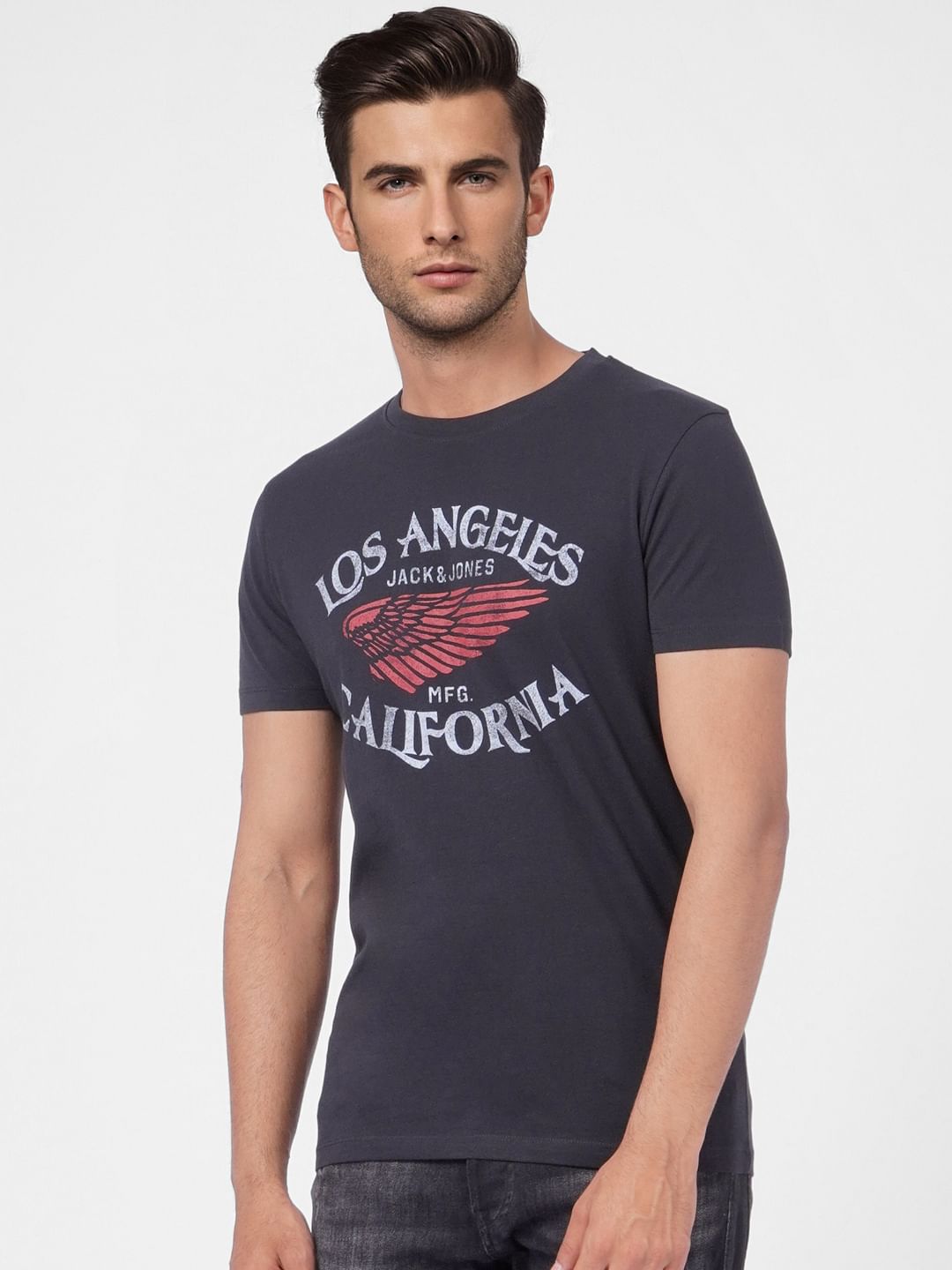 Black Graphic Print Crew Neck T-shirt
