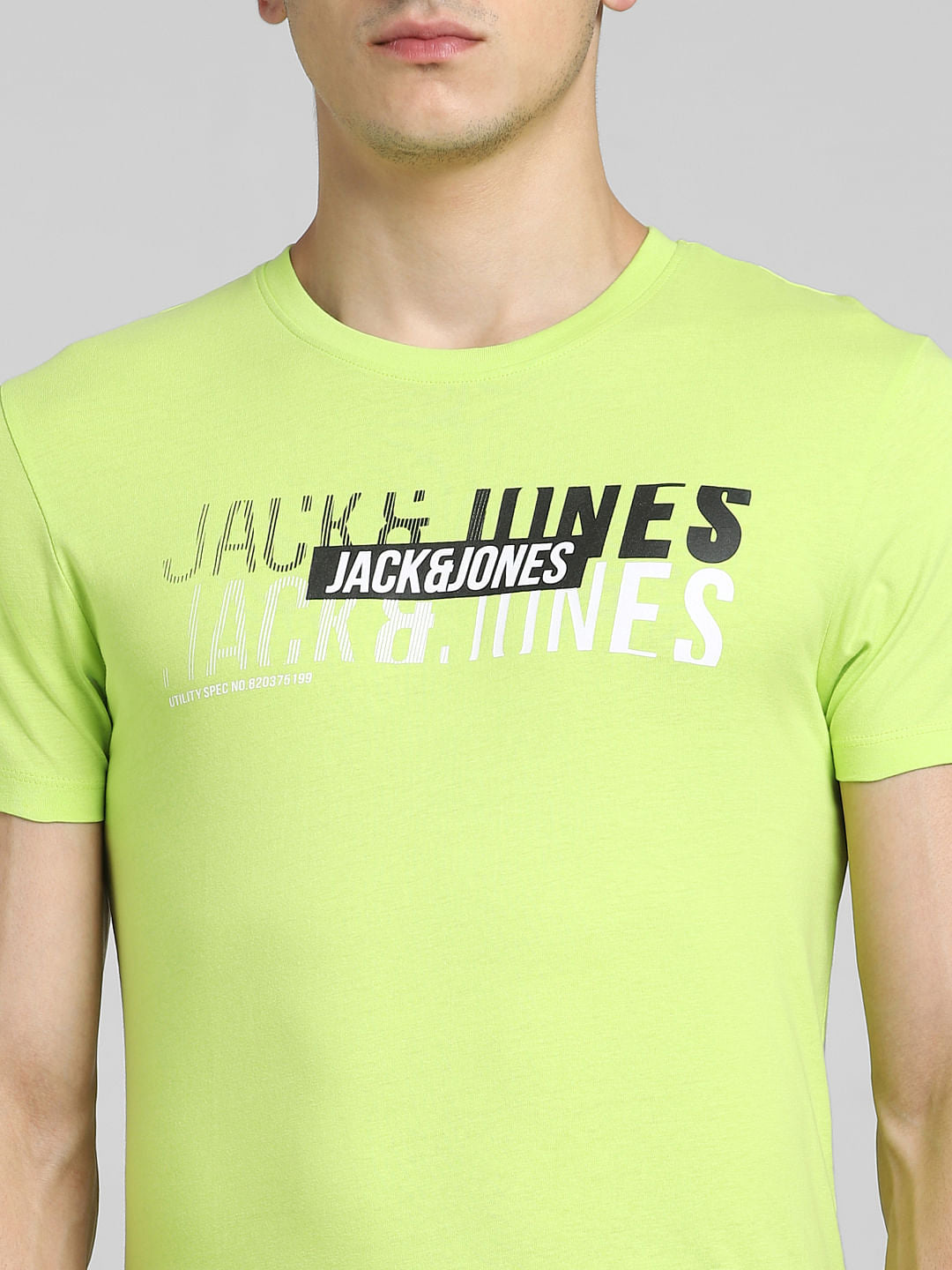 Lime Green Graphic Print Crew Neck T-shirt