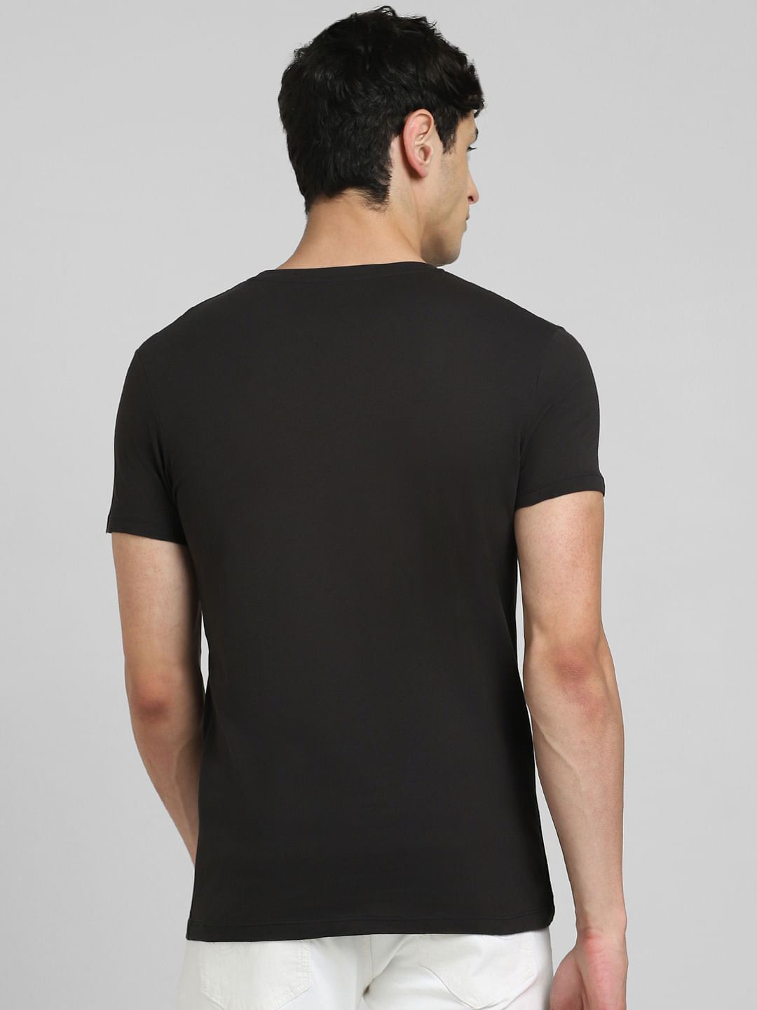 Black Graphic Print Crew Neck T-shirt