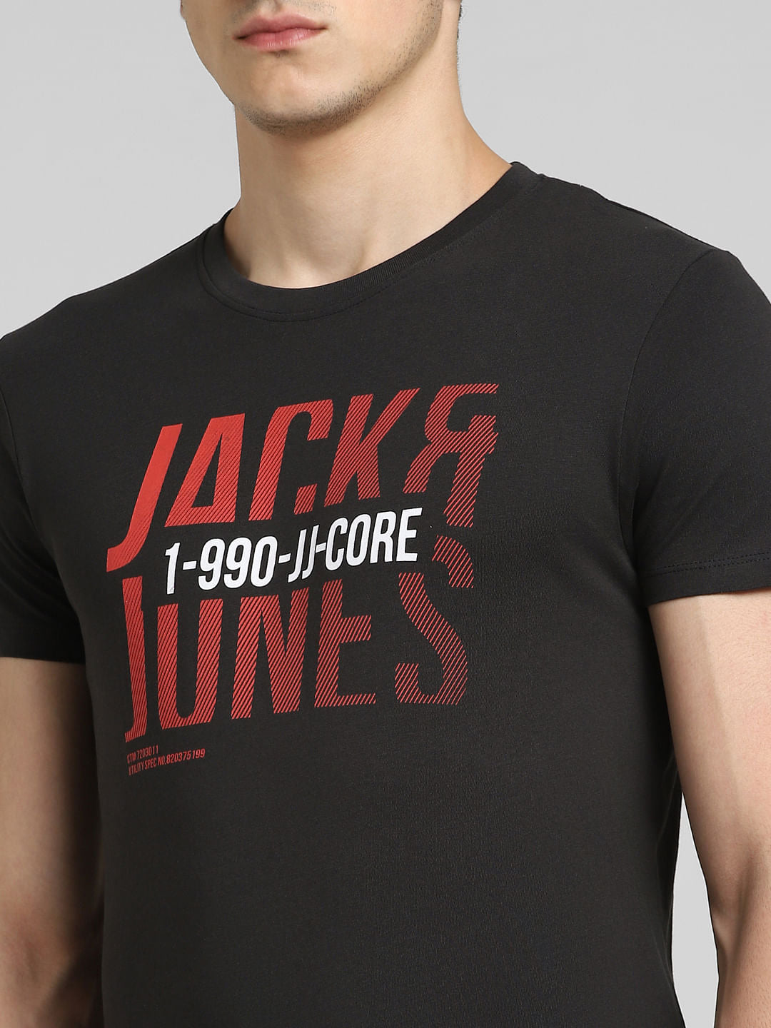 Black Graphic Print Crew Neck T-shirt