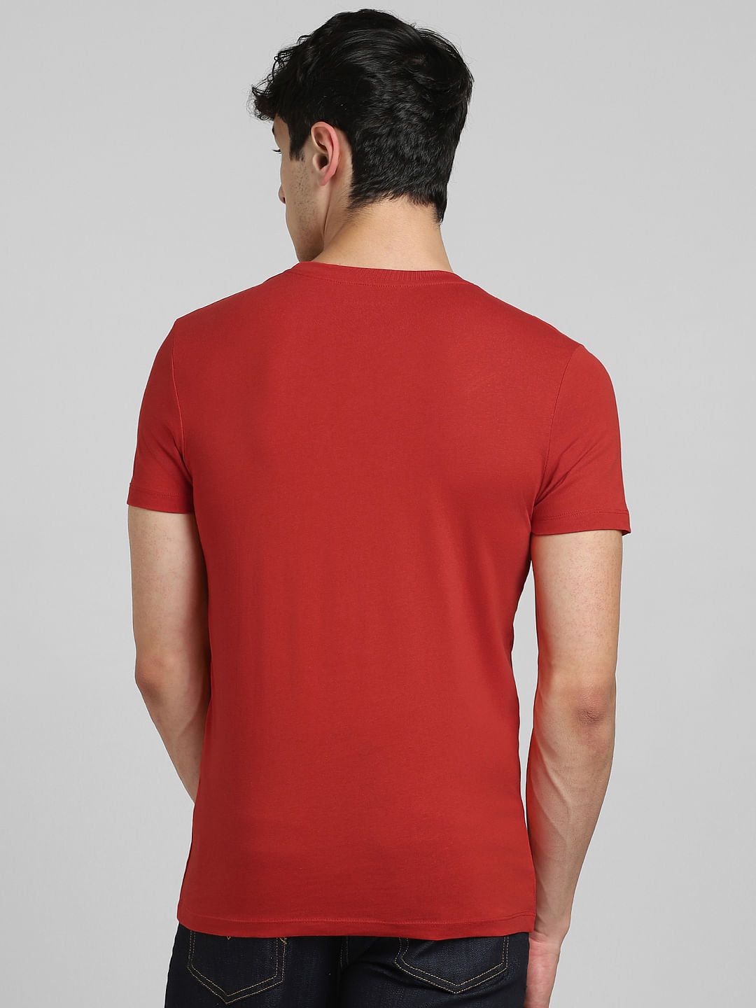 Red Graphic Print Crew Neck T-shirt