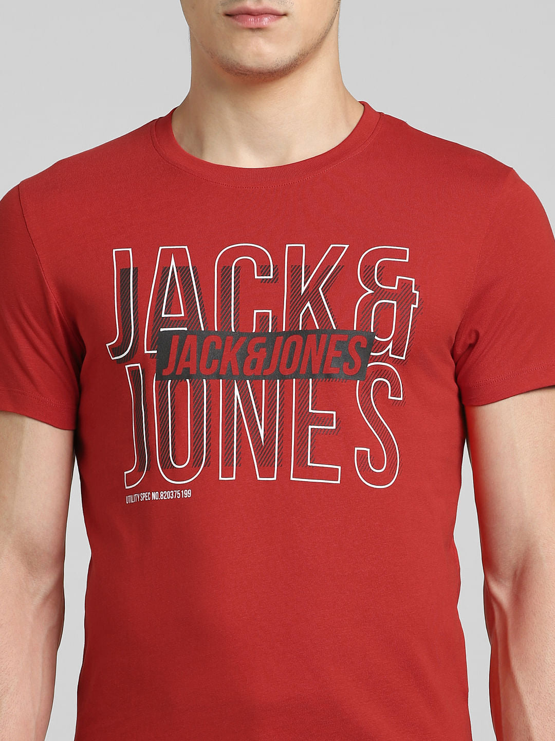 Red Graphic Print Crew Neck T-shirt